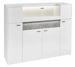 set one by Musterring Kommoden-Highboard Deltona Weiß / Matt