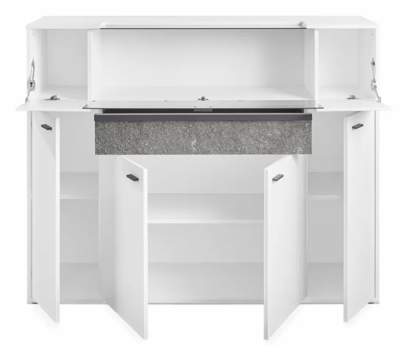 set one by Musterring Kommoden-Highboard Deltona Weiß / Matt