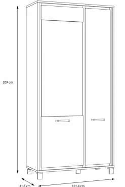FORTE Kommoden-Highboard Farida Eiche Artisan