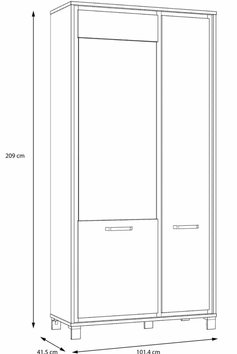 FORTE Kommoden-Highboard Farida Eiche Artisan