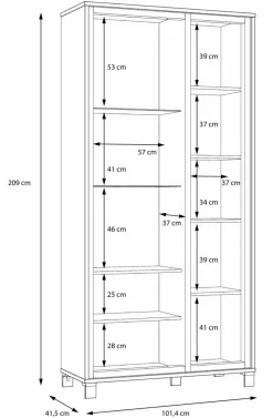 FORTE Kommoden-Highboard Farida Eiche Artisan