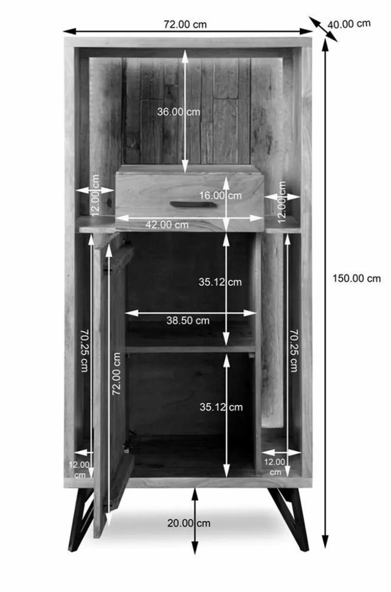 WOLFMÖBEL Kommoden|Kommoden-Highboard Hudson 2172 Akazie