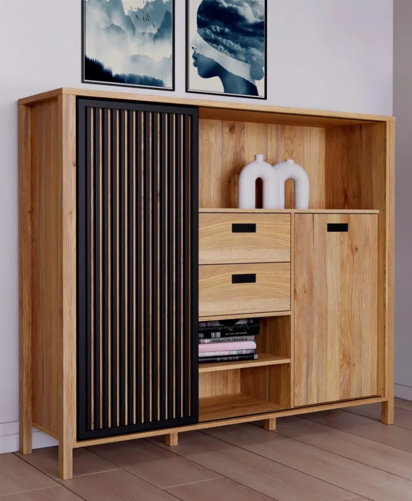 FORTE Kommoden|Kommoden-Highboard Jytana Eiche