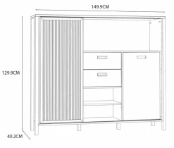 FORTE Kommoden|Kommoden-Highboard Jytana Eiche
