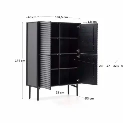 Kave Home Kommoden-Highboard Lenon Schwarz