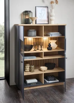 Wohnconcept Kommoden-Highboard Paola Graphit