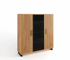 Elfo Vitrinen|Kommoden-Highboard Paula Eiche