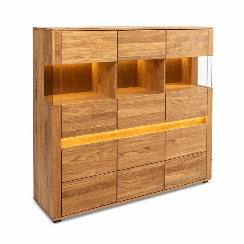 Kommoden|Kommoden-Highboard Porto Eiche Natur