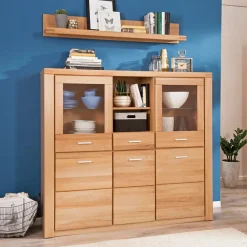 Kommoden|Kommoden|Elfo Highboard Tabea Kernbuche