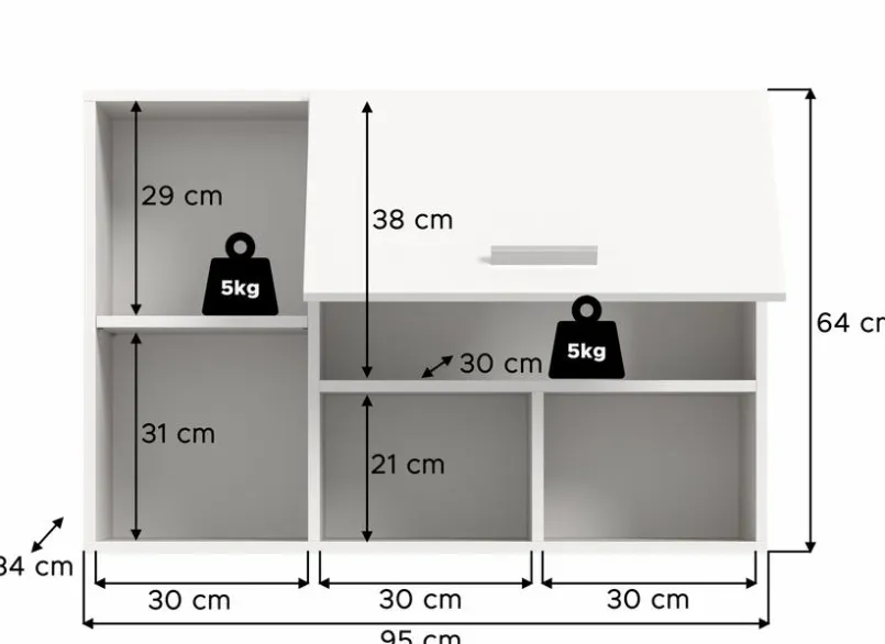 Stauraumelemente-Hängeschrank Lucca Weiß