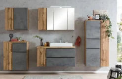 Badschränke|Held-Möbel Hängeschrank Monza Eiche / Beton