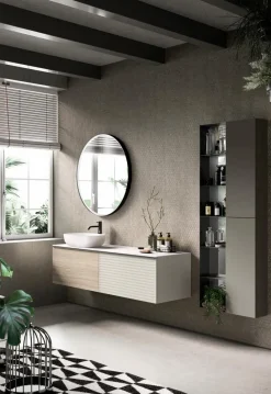 Badschränke| Hängeschrank-Kombination Pixel 06 Grau