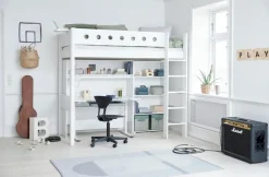 Kinderbetten|Kinderbetten|Flexa Hochbett White 90 x 200 cm Weiß