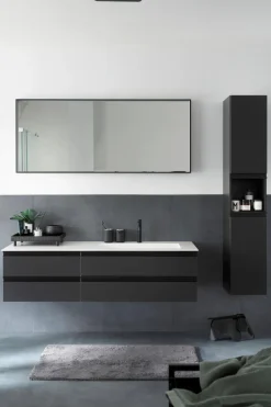 Badschränke|SCHÖNER WOHNEN-Kollektion Hochschrank Bilbao HNA 0230 03 Grau