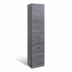 Held-Möbel Badschränke-Hochschrank Florida Eiche Rauchsilber