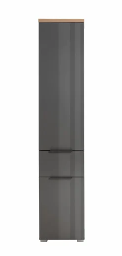 Composad Badschränke-Hochschrank Mundi Grau / Eiche