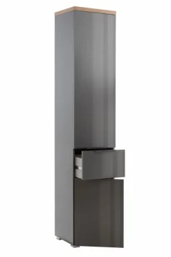 Composad Badschränke-Hochschrank Mundi Grau / Eiche