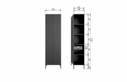 Kommoden-Hochschrank New Gravure Grau