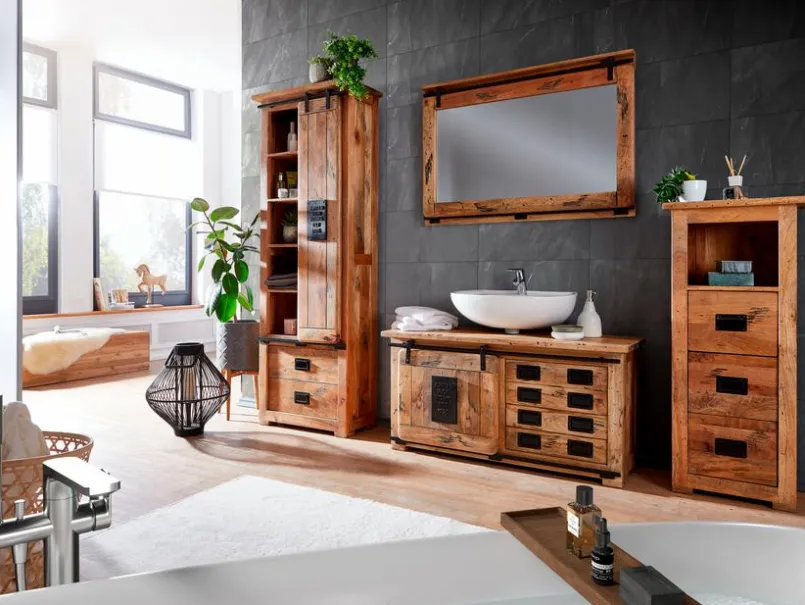 Badschränke|Kommoden|G+K Hochschrank Ruston Antik