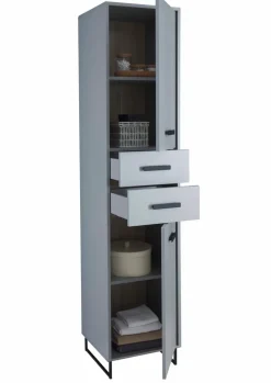 Badschränke-Hochschrank Tunis Grau