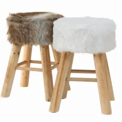 Hocker & Poufs|BOLTZE Hocker Woody 30 x 30 cm Braun