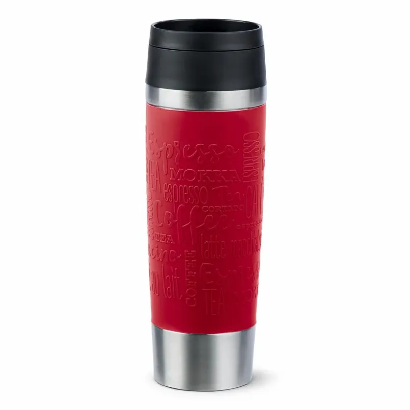 emsa Thermobecher|Kaffee & Tee-Isolierbecher Travel Mug Classic 500 ml Dunkelrot