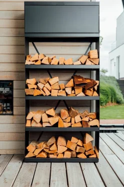 OFYR Feuerschalen|Zubehör-Kaminholzregal Wood Storage Black 100 Schwarz