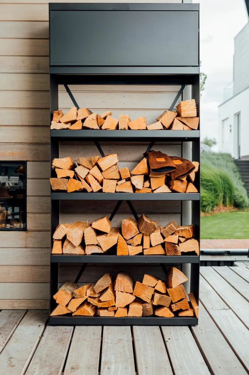 OFYR Feuerschalen|Zubehör-Kaminholzregal Wood Storage Black 100 Schwarz