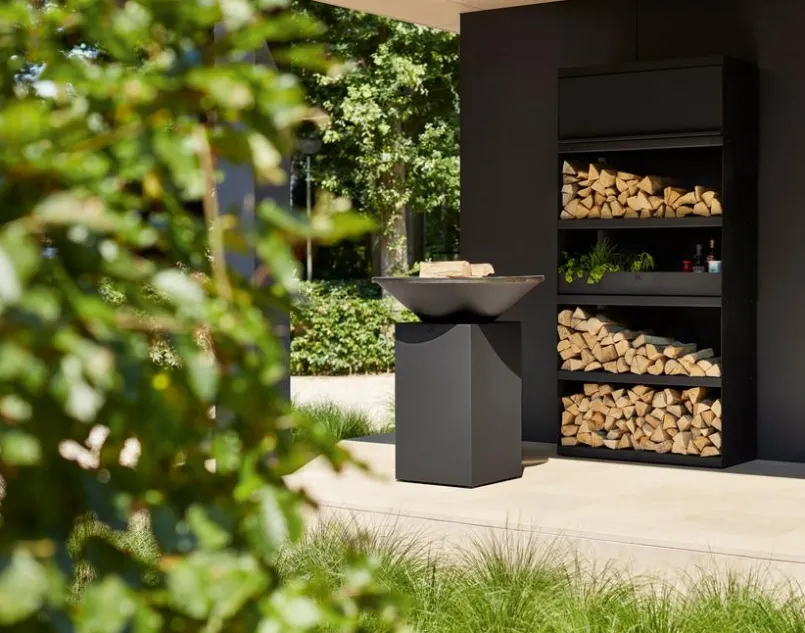 OFYR Feuerschalen|Zubehör-Kaminholzregal Wood Storage Black 100 Schwarz