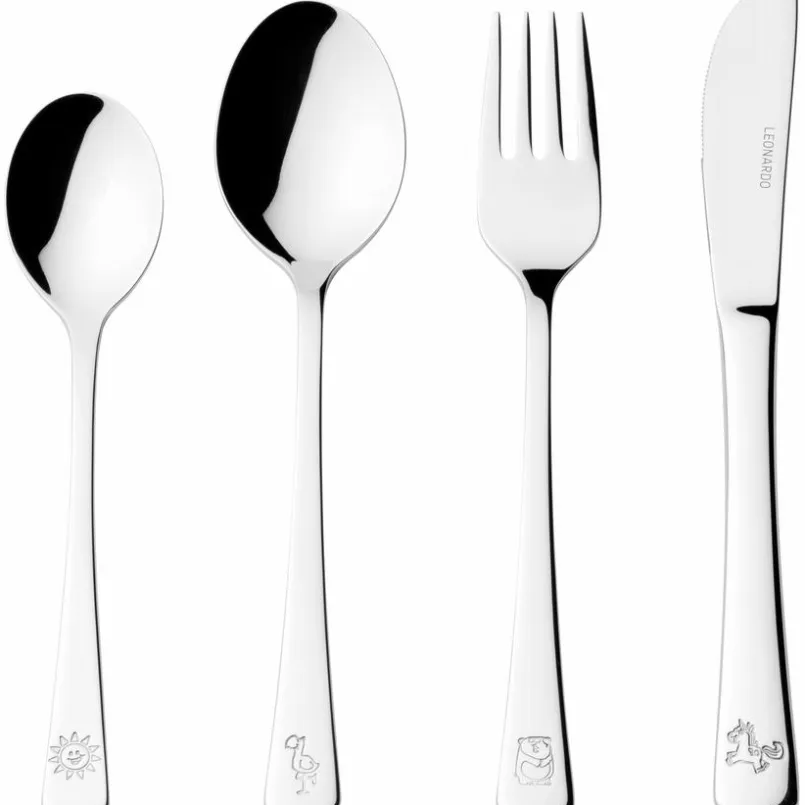 Leonardo Kinderbestecke|Bestecke-Kinderbesteck Bambini 4tlg. Silber