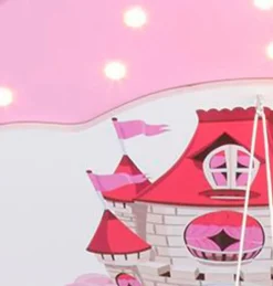 ELOBRA kids Kinderlampen|Kinderlampen-Kinderlampe Schloss mit Einhorn Rosa