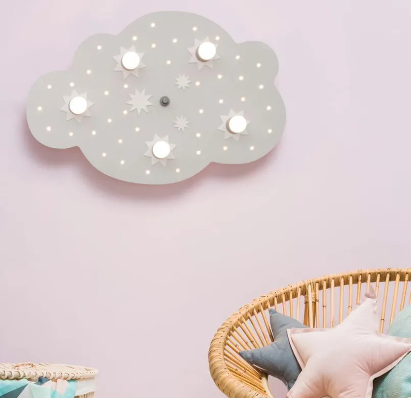 ELOBRA kids Kinderlampen|Kinderlampen-Kinderlampe Sternenwolke Silber