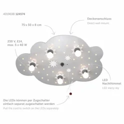 ELOBRA kids Kinderlampen|Kinderlampen-Kinderlampe Sternenwolke Silber