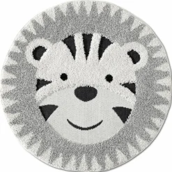 Kinderteppiche|Kinderteppiche| Kinderteppich Wildlife Ø 120 cm Grau / Weiß