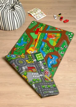 Kinderteppiche|Kinderteppiche-Kinderteppich City Duoplay 100 x 165 cm Bunt