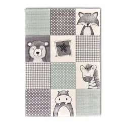 Kinderteppiche|Kinderteppiche-Kinderteppich Kids 133 x 190 cm Grün / Grau