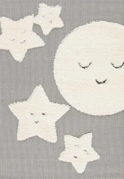 Kinderteppiche|Kinderteppiche-Kinderteppich Moonlight 120 x 170 cm Grau / Beige