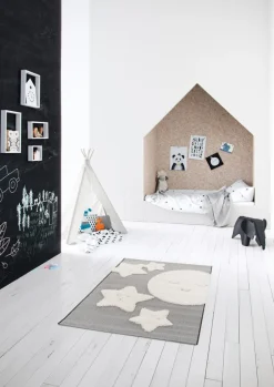 Kinderteppiche|Kinderteppiche-Kinderteppich Moonlight 120 x 170 cm Grau / Beige