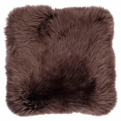 WARM & COMFY Dekokissen-Kissen Schaffell 40 x 40 cm Dunkelbraun