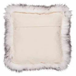 Dekokissen|Dekokissen & -Bezüge|WARM & COMFY Kissen Schaffell 40 x 40 cm Grau / Schwarz