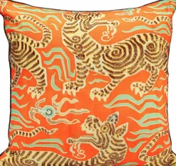 KARE DESIGN Dekokissen|Dekokissen & -Bezüge-Kissen Tiger Love 45 x 45 cm Rot