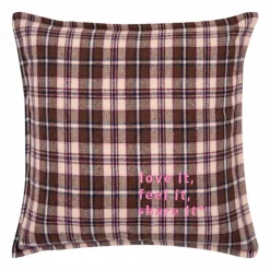 Dekokissen & -Bezüge|Sitzkissen & Dekokissen|pad Kissenbezug Tartan 45 x 45 cm Brown
