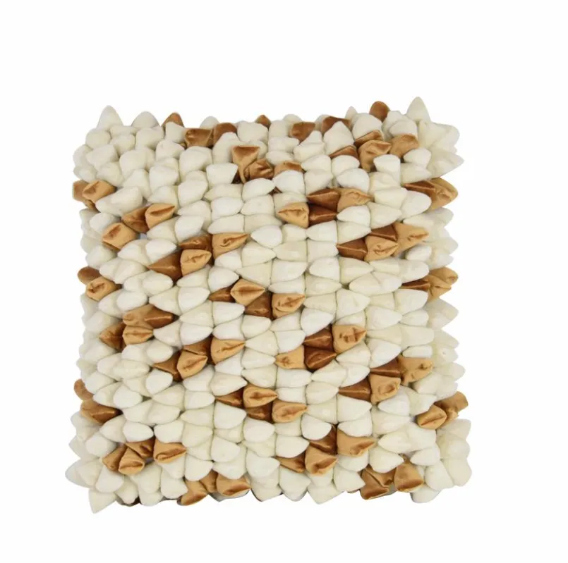 HAANS Lifestyle Dekokissen & -Bezüge|Sitzkissen & Dekokissen-Kissenbezug Pebble 45 x 45 cm Weiß / Gold