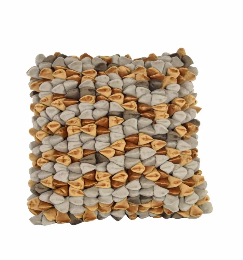HAANS Lifestyle Dekokissen & -Bezüge|Sitzkissen & Dekokissen-Kissenbezug Pebble 45 x 45 cm Grau / Gelb