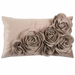 Dekokissen & -Bezüge|Sitzkissen & Dekokissen|pad Kissenhülle Floral 30 x 50 cm Taupe