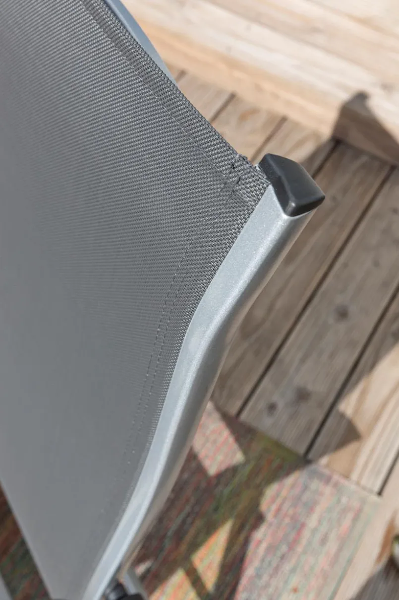 Loungeliegen|Balkonstühle|MWH Klappstuhl Kedline, Alu/Textilene Silber