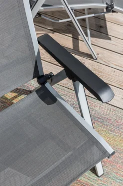 Loungeliegen|Balkonstühle|MWH Klappstuhl Kedline, Alu/Textilene Silber