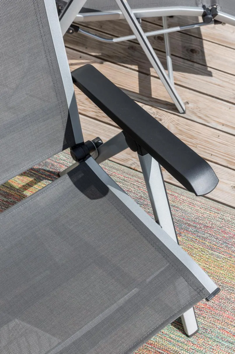 Loungeliegen|Balkonstühle|MWH Klappstuhl Kedline, Alu/Textilene Silber