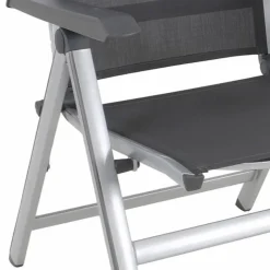 Loungeliegen|Balkonstühle|MWH Klappstuhl Kedline, Alu/Textilene Silber