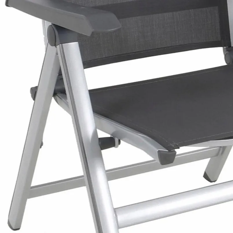 Loungeliegen|Balkonstühle|MWH Klappstuhl Kedline, Alu/Textilene Silber